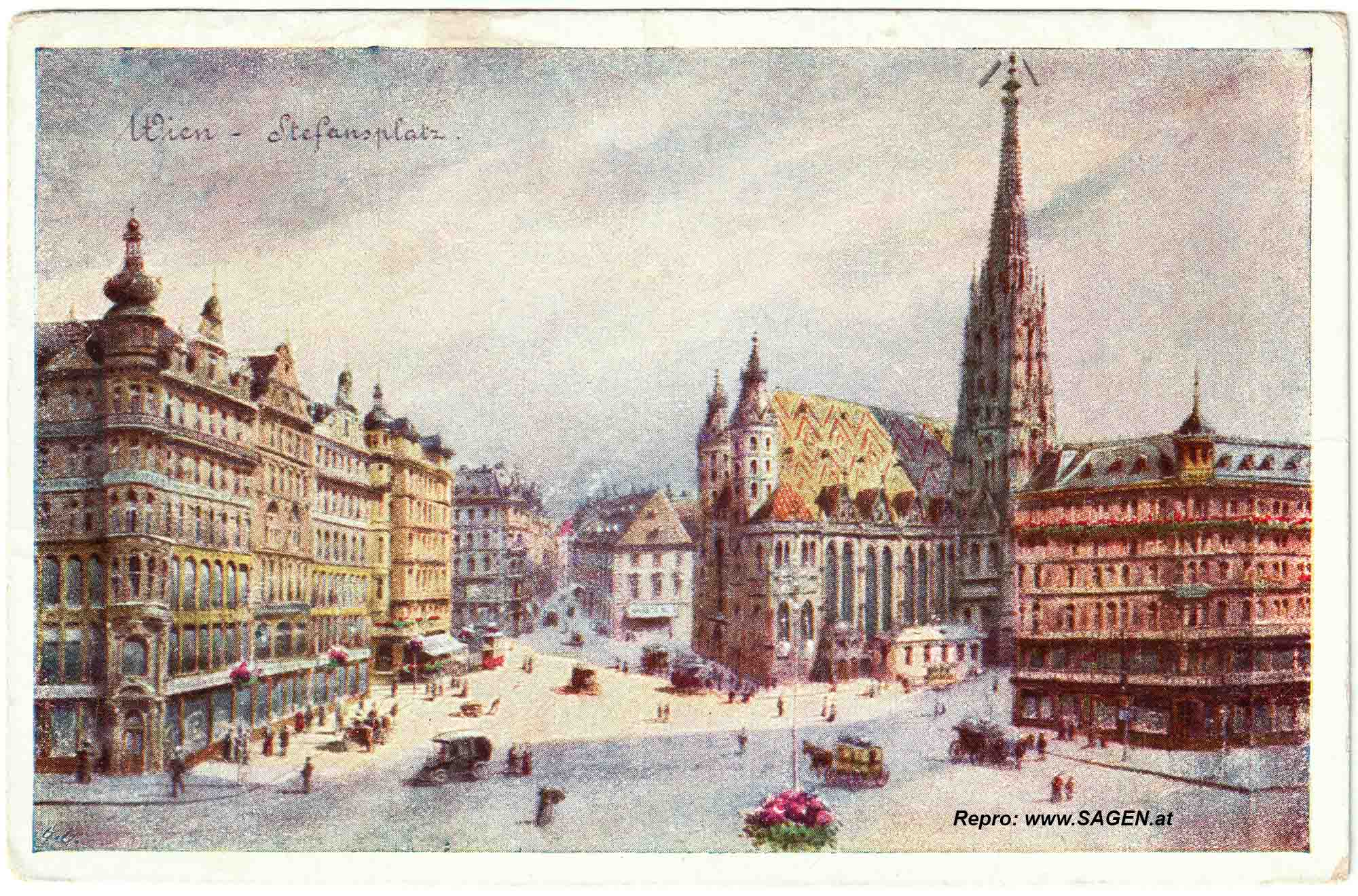 Wien, Stefansplatz, Künstlerkarte