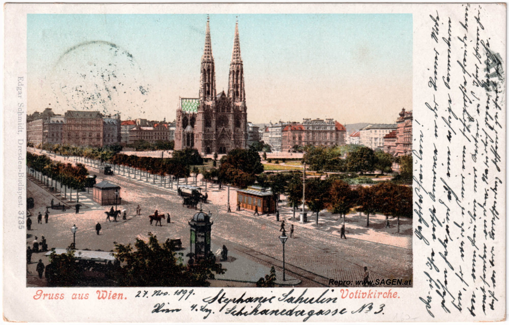 Wien Votivkirche um das Jahr 1899