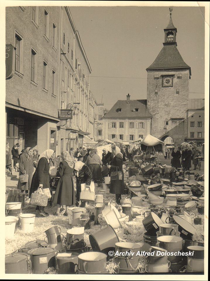 Wochenmarkt Vöcklabruck 1950