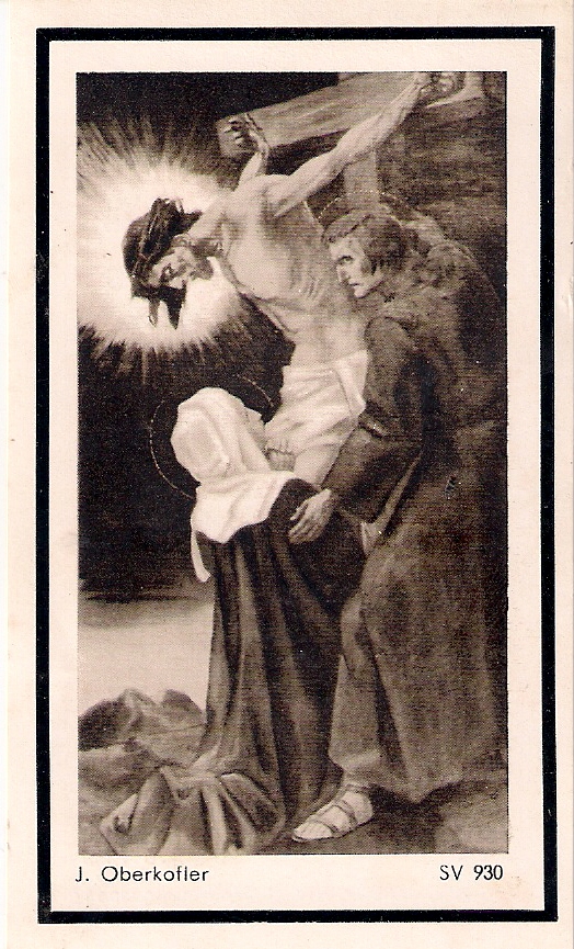 Zur frommen Erinnerung im Gebete - Sterbebild von 1954