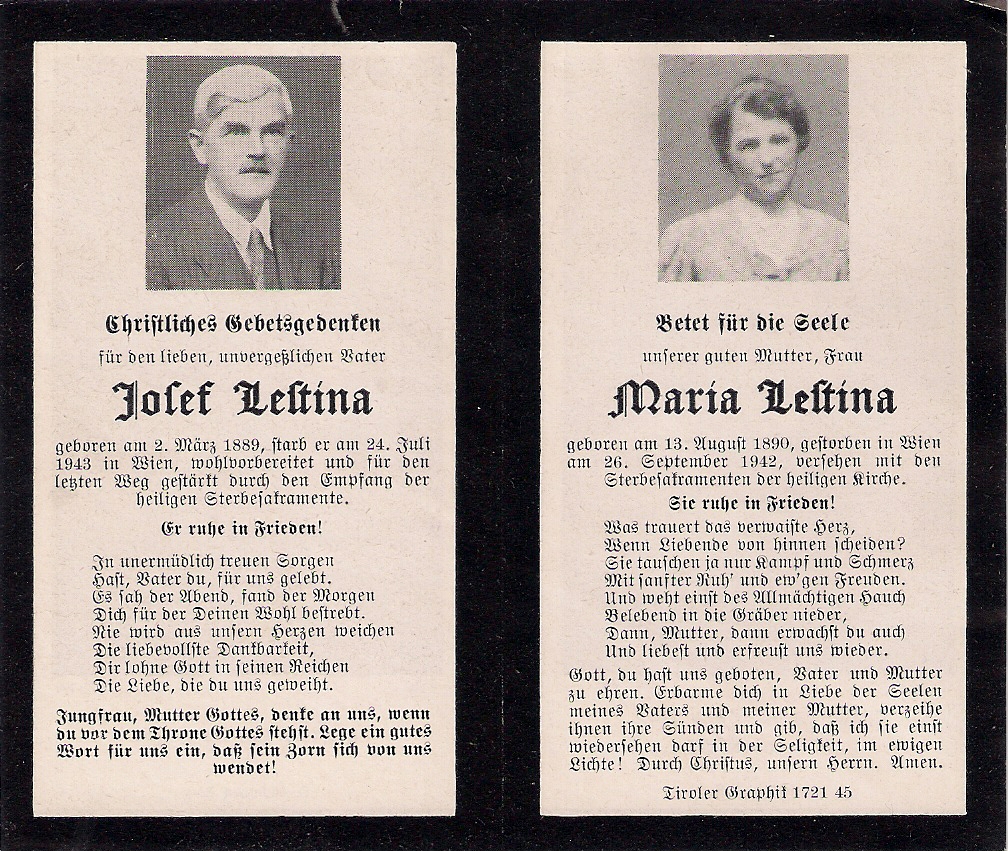 Zwei Sterbebilder in einem! (1942 - 1943)